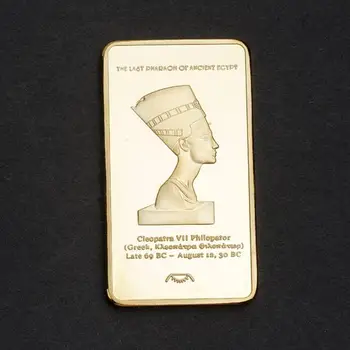 1 УНЦИЯ 999 Позолоченный Слиток Египетский Фараон Слиток Монет Сувенир Мемориальная Копия Монет Предметы Коллекционирования Металлическая Монета Сувенир