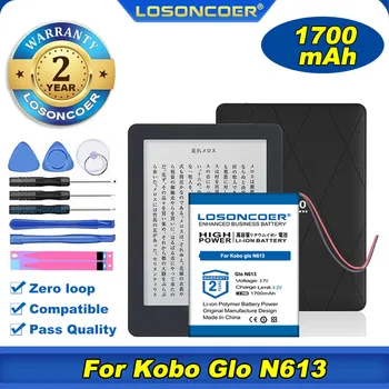 100% Оригинальный аккумулятор LOSONCOER 1700 мАч для чтения электронных книг Kobo Glo N613