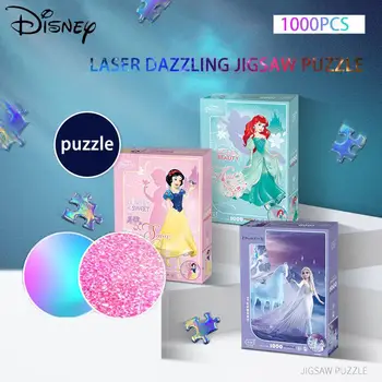 1000шт Disney Frozen 2 Мстители Принцесса Белоснежка бумажный лазерный пазл Игрушка-антистресс Развивающий подарок для детей и взрослых