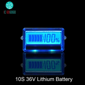10S Водонепроницаемый TH01 ЖК-Дисплей 36V Индикатор Емкости Литиевой Батареи Lipo li-ion Тестер Оставшейся Мощности Цифровой Измеритель 10 Ячеек Синий