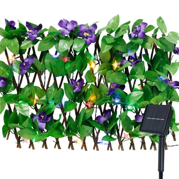 180 см Выдвижной забор с гирляндой солнечного света садовый декор искусственные растения Цветы Деревянная изгородь ограждение для уединения Декор Балкона