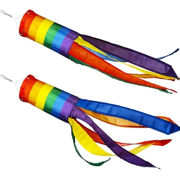 20 штук ветрозащитных красочных подвесных украшений Windsock для подвешивания на открытом воздухе