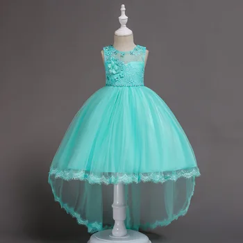 2021 Детская одежда, Платье Принцессы Для девочек, Платье для Выступлений Средних и Маленьких Детей, Юбка-пачка с Хвостом из чистой Пряжи