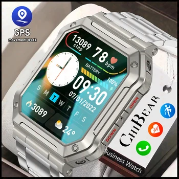 2023 1,91-дюймовые смарт-часы с Bluetooth-вызовом IP68, водонепроницаемые Спортивные часы, 24-часовой мониторинг состояния здоровья, Уличные Военные умные часы для мужчин