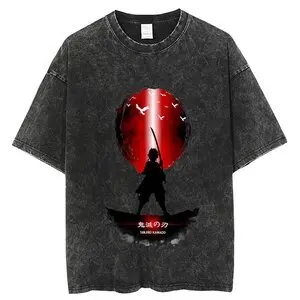 2023 Горячая футболка из аниме Demon Slayer Upper Moons, аниме Harajiku, повседневные свободные мужские и женские футболки