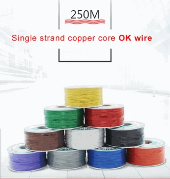 250 м/лот 30 AWG Оберточная проволока 10 цветов Одножильный медный кабель Ok Wire Электрический провод для припоя материнской платы ноутбука PCB