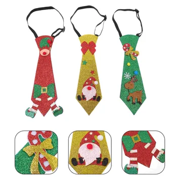 3шт Рождественских галстуков, новинок, блестящих галстуков, декоративных рождественских галстуков, реквизита для костюмов