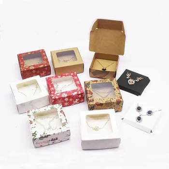 50 пенсов оптом, подарочная упаковка в цветочном стиле ручной работы, крафт-бумага, свадебная коробка конфет 65x65x30 мм, коробка для ювелирных изделий DIY