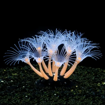 594C Силиконовые светящиеся искусственные коралловые аквариумные украшения для террариума, светящиеся в темноте, накладные коралловые украшения
