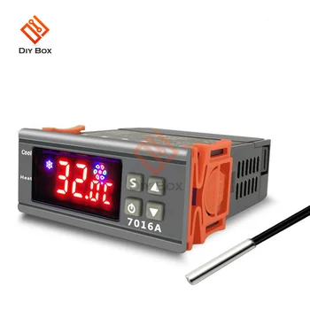 7016A Цифровой регулятор температуры Переключатель контроллера 30A Высокомощный термостат для регулирования температуры Нагрев Охлаждение NTC датчик