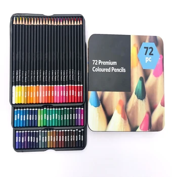 72 Цветных свинцовых карандаша в железной коробке Высококачественная Живопись для защиты окружающей среды Набор канцелярских принадлежностей для внешней торговли Карандаши для рисования