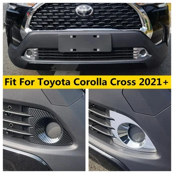 ABS Хромированный Вид Из Углеродного Волокна Передняя Головная Противотуманная Фара Противотуманная Фара Рамка Лампы Накладка Для Toyota Corolla Cross 2021 -2023 Аксессуары
