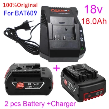 Batterie lithium rechargeable 18V18ah produit d'origine, remplacement portable BAT609, avec chargeur de perceuse, nouveauté 100%