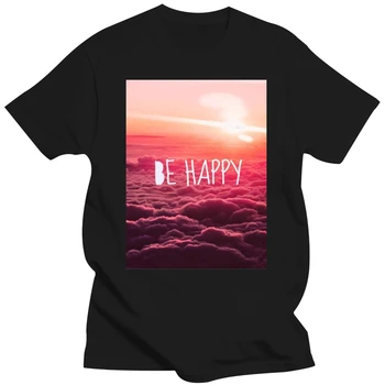 Be Happy Tumblr Instagram Blogger Футболка Жилет Мужчины Женщины Унисекс 1211 Дешевые футболки оптом, 100% хлопок для мужчин