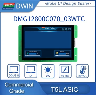 Dwin 7,0 дюйма, разрешение 800 * 1280 пикселей, IPS-TFT-LCD, Широкий угол обзора, Емкостный сенсорный дисплей, TTL / Rs 232 HMI дисплей