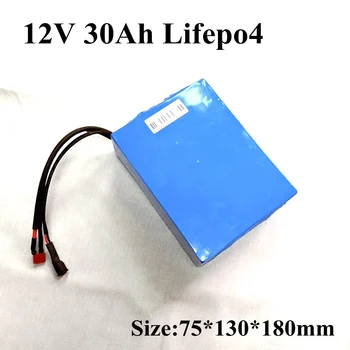 Lifepo4 12v 30ah Аккумуляторная Батарея Индивидуальная Вилка 12v Перезаряжаемая для Электрического Мотоциклетного Аккумулятора 12v Тележка для Гольфа + Зарядное устройство 14.6V