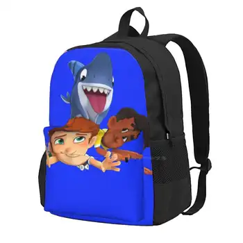 Sharkdog Сумка-рюкзак с тремя персонажами Для мужчин, Женщин, девочек, подростков, Мультяшная Анимация, Милый Шарки, Кот, Забавный Лис, Дети