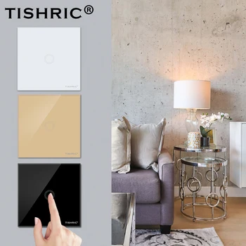 TISHRIC 1 Банда 1 Способ Настенный Светодиодный Сенсорный Выключатель ЕС DIY Кристалл Стеклянная Панель Модуль Домашняя работа с SONOFF MINI Wifi Smart switch