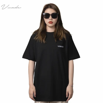 VMADE T36 Тяжелая хлопковая футболка-бочонок, мужская одежда с крупными принтами, новая уличная одежда в стиле кэжуал в стиле хип-хоп