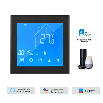 WiFi Умный термостат Регулятор температуры ЖК-дисплей, программируемый на неделю для водогрейного/ газового котла Ewelink Совместим с Alexa