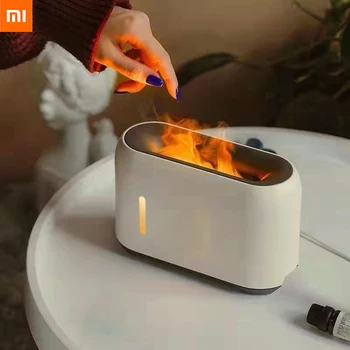 Xiaomi Simulation Flame Aroma Diffuser Home Office 3D Flame Humidifier Бесшумное Увлажнение, умный Увлажнитель с дистанционным управлением