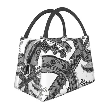 Z Imazighen Изолированные сумки для ланча для женщин, переносные ковры с подогревом из берберского кабайла, сумка для ланча, пляж, кемпинг, путешествия