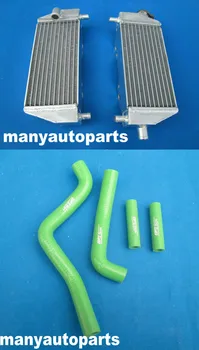 Алюминиевый радиатор с зеленым шлангом для Kawasaki KX125 1994-2002/KX250 1994-2002 2001 2000 2002