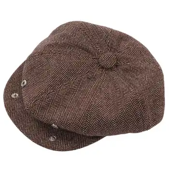 Берет с термозащитой, внутренний Флокированный, Дышащие Восьмиугольные шляпы в винтажном стиле для мужчин в подарок