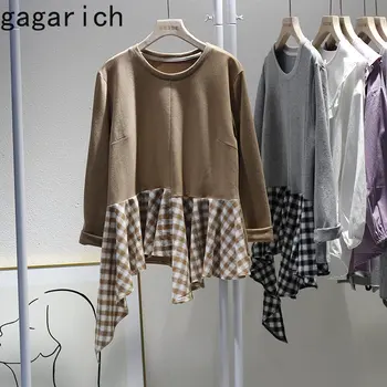 Гагарич, рубашка с нерегулярным низом, Весна-осень 2023, Новая женская одежда в Корейском стиле, Свободная тонкая повседневная блузка для девочек, топ