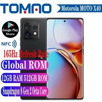 Глобальная встроенная память Motorola Moto X40 5G Мобильный Телефон 165 Гц Android 13 Snapdragon 8 Gen 2 Восьмиядерный 4600 мАч 125 Вт 50 Мп Задняя Камера NFC