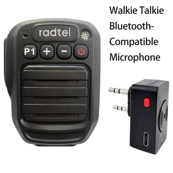 Двустороннее Радио Беспроводной Bluetooth-Совместимый Динамик с Микрофоном, Плечевой Микрофон для BaoFeng UV-5R UV-82 Radtel RT-490 RT-830 RT-4B