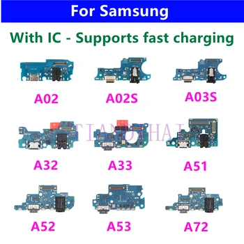 Для Samsung A71 A51 A03 A33 A53 A32 4G A32 5G A02 A52 A72 A12 A02S A03S USB Порт Для зарядки Док-станция Разъем Микрофонная плата Flex
