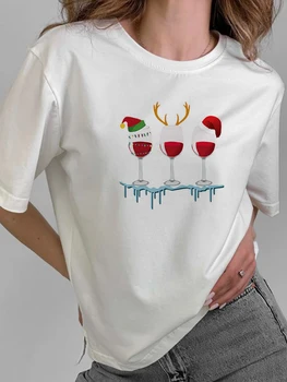 Забавная научная рождественская футболка с оленьими рогами, универсальная рождественская футболка, женский топ с принтом снеговика, женский подарок, короткий рукав
