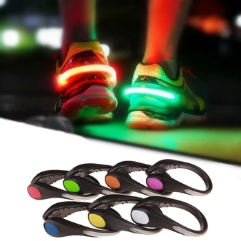 Зажим для обуви с подсветкой, предупреждение о ночной безопасности, светодиодная подсветка, зажим для обуви для бега, езды на велосипеде, зажим для обуви со светодиодной подсветкой, светодиодная светящаяся клипса