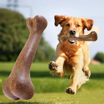 Игрушка для собак, жевательная игрушка для собак из натурального бамбука, Нетоксичная интерактивная игрушка для собак, почти неразрушаемая жевательная косточка для щенков собак среднего размера