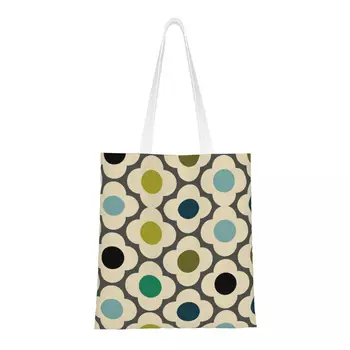 Изготовленная на заказ Абстрактная холщовая сумка для покупок с цветами Орлы Кили, женская сумка для продуктов, геометрические сумки для покупок