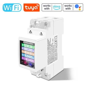 Интеллектуальный однофазный счетчик электроэнергии Tuya Wifi с цифровым дисплеем, 3 режима тарификации электроэнергии, дистанционное управление приложением, совместное использование времени