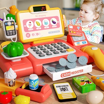 Калькулятор для игры в ролевые игры Кассовый аппарат Игрушка для детских покупок Кассовый аппарат Игрушечный передатчик Мини-супермаркет Магазин Игрушек И подарков