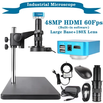 Камера-Микроскоп 48/38 /13MP Объектив 180X Цифровые Электронные Регулируемые Микроскопы Интерфейс USB HDMI HD Дисплей Ремонт Сварка