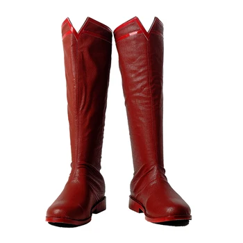 Карнавальный костюм супергероя на Хэллоуин, аксессуары для костюма Кларка Кента, красные ботинки героя из искусственной кожи