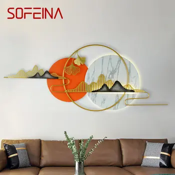 Китайская настенная лампа SOFEINA, светодиодное современное роскошное креативное круглое пейзажное бра для гостиной, спальни