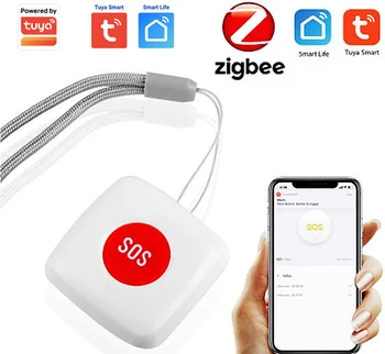 Кнопка Tuya Zigbee SOS Кнопка Личной Безопасности Датчик Защиты От Потери Сигнала Тревоги Пожилых Людей Для приложения Panic Button Alarm Smart Life