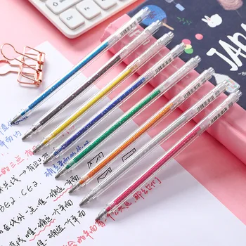Красочная Гелевая ручка-вспышка Блестящий Металл, Многоцветный Зыбучий Песок, Перламутровая Флуоресцентная Акварельная Ручка-вспышка, Розовая Радуга, Ручная Ручка