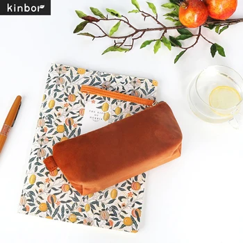 Креативная канцелярская сумка Kinbor, большая вместительная сумка для ручек, бархатная косметичка, простая дорожная маленькая сумка для хранения в школе и дома