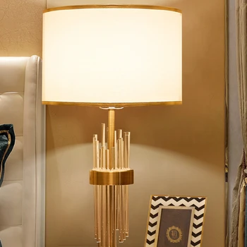 Креативная металлическая хрустальная лампа для спальни, кабинета, офиса, практичное украшение Европейской гостиной, Роскошное украшение для дома