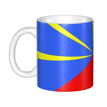 Кружка с Флагом Реюньона, изготовленная по индивидуальному заказу, Керамическая Чашка для чая и кофе с молоком