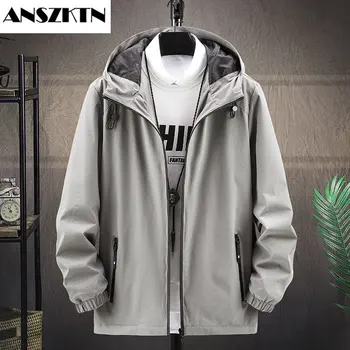 Куртка ANSZKTN, Весенне-осенняя Новая Мужская приталенная куртка с капюшоном, Корейская повседневная Мужская одежда Tide JK1208