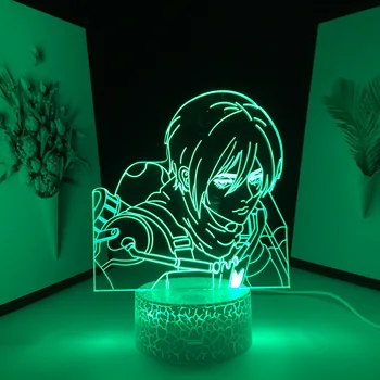 Лампа Attack on Titan Eren для подарка ребенку на день рождения, украшение детской спальни, манга, лампа Attack on Titan, аниме, 3D светодиодный ночник