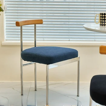 Легкие обеденные стулья класса люкс в стиле ретро, Скандинавский Бытовой стул со спинкой из массива дерева, простой современный дизайнерский стул из красной сетки, обеденный стол
