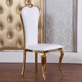 Легкий роскошный золотой обеденный стул интернет-знаменитости из нержавеющей стали, простой современный стул высокого класса, стул со спинкой для ресторана отеля